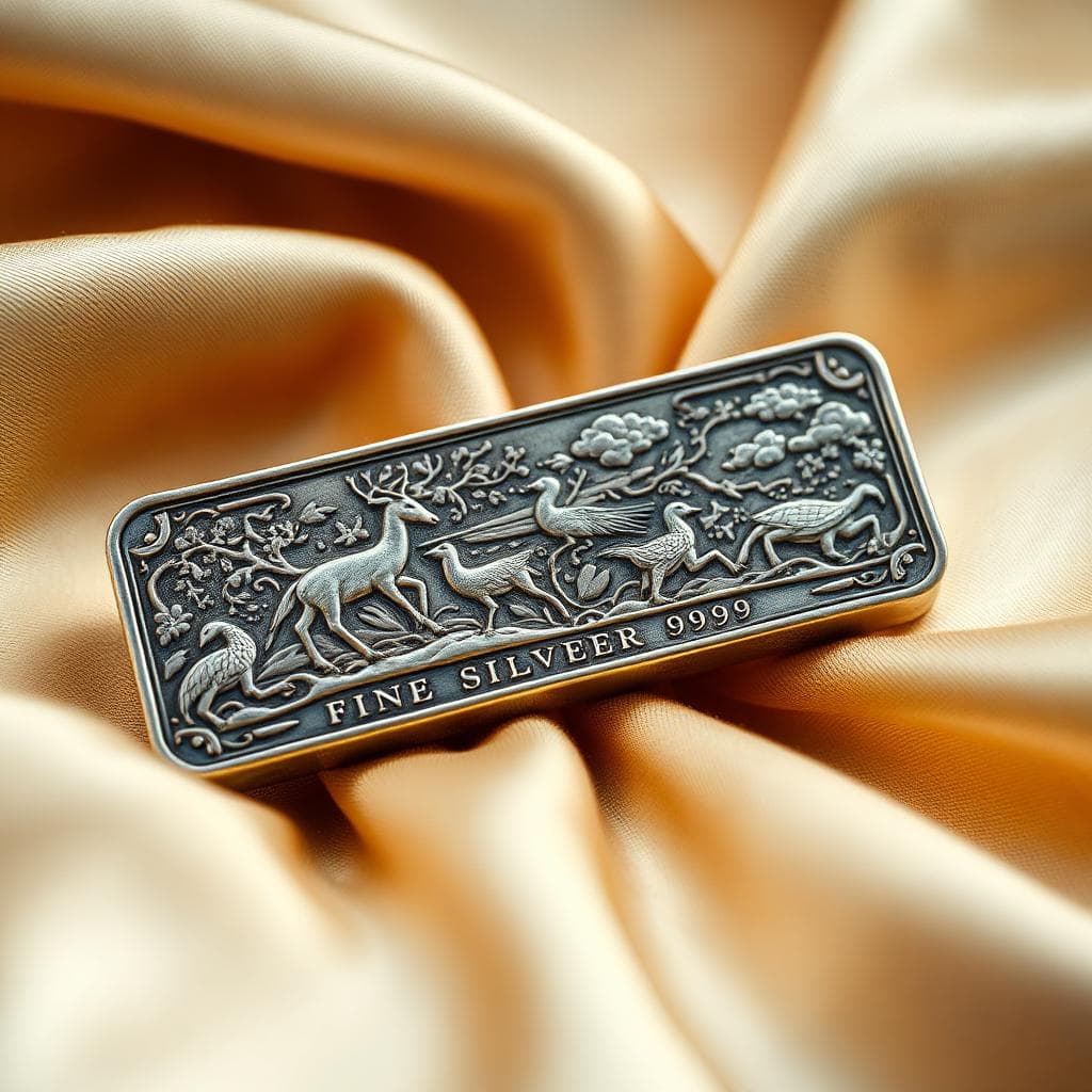 Sipjangsaeng engraved silver bar
